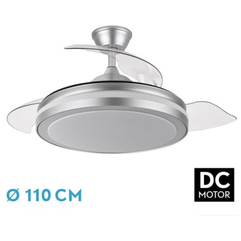Ventilatore dc esparta plus 72w 6120lm argento 107d 3aspas 3aspas desp.3000-4000-6000k telecomando+ timer+ memoria