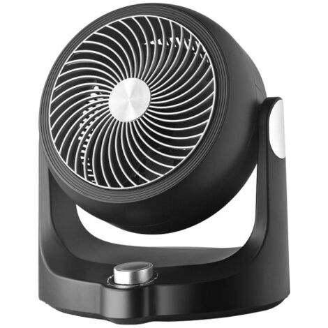 FABRILAMP Ventilatore da tavolo Cartago Nero/Argento 40w 3 velocità 3 stadi Fisso e rotante Regolabile 28,3x25,7x19cm