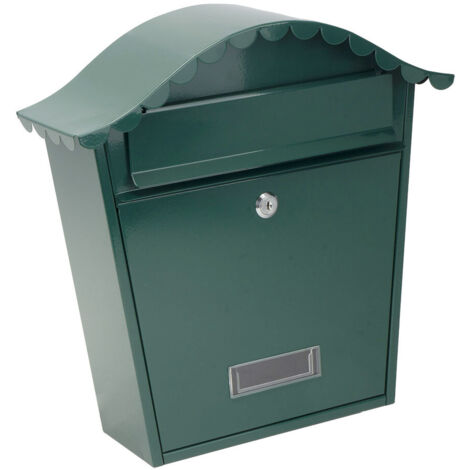Cassetta postale demailbox tilda verde in acciaio zincato 37x36x13,5 cm tettoia antipioggia
