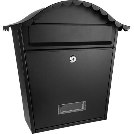 Cassetta postale demailbox tilda acciaio zincato nero 37x36x13,5 cm tettoia antipioggia