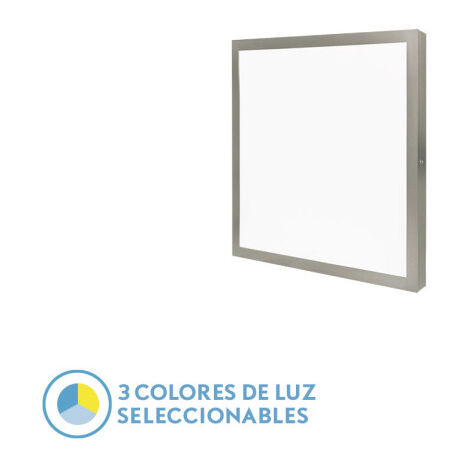 FABRILAMP Pannello piatto 36w 3000k-4000k-6500k 3,8x40x40 Cm Nickel 3600lm