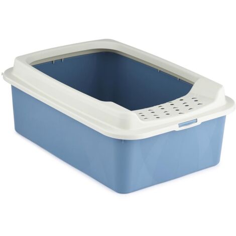Rotho Bonnie Cat Vaschetta per lettiere aperta Blu, Grigio (1/4)