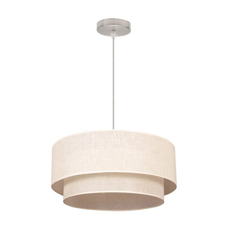 Doppio pendente 1l. cilindro beige/beige (50/40/reg)