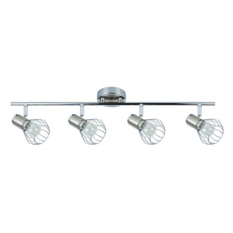 AKUNADECOR Applique da bagno con tulipano metallico Mateo 4 faretti Cromo-nickel