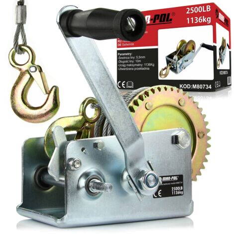 Verricello Manuale, Argano Con Manovella, Portata Max 350 Kg - Foto 11