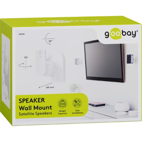 Supporto per altoparlanti universale, supporto universale per altoparlanti da parete, (girevole e inclinabile) per altoparlanti fino a max. 3,5 kg, bianco. (1/5)
