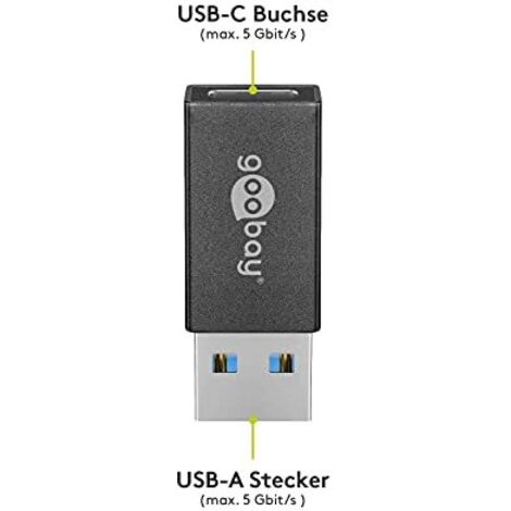 Adattatore USB 3.1 Tipo C Femmina A USB A Maschio In Alluminio