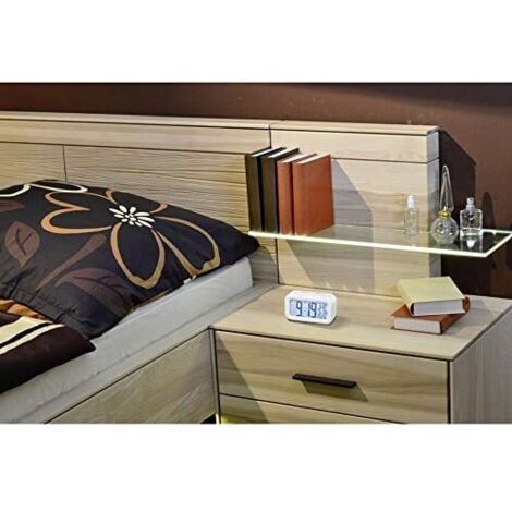 Haofy Sveglia Digitale RGB, Ricarica USB, Moderno Orologio da Tavolo, Sei Livelli, luminosità Regolabile, Display a Gradiente Dinamico per la Camera da Letto (Bianco