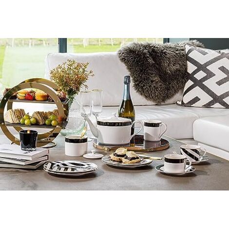 Delton Set Da Tè In Porcellana Per Una Persona - Teiera E Tazza Con Design Pavone - Idea Regalo Elegante