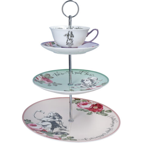 Portmeirion Wrendale Alzata Per Torta A 2 Livelli In Porcellana, 26,7 E 20 Cm, Con Anatra E Coniglio - 2