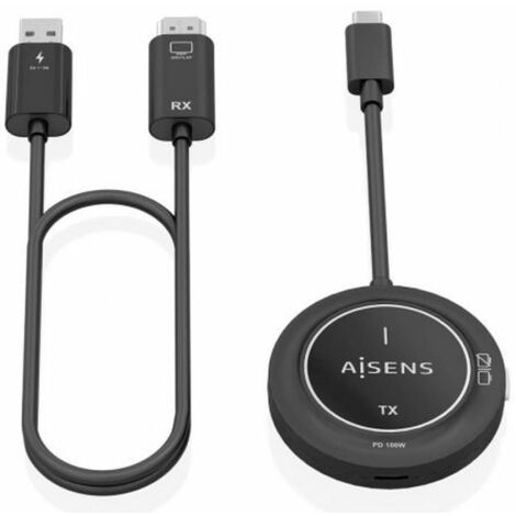 Adattatore/trasmettitore de video wireless usb type-c - hdmi aisens aswl-h2kc30m004-bk/ 100w (1/5)