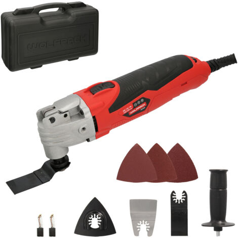 WOLFPACK LINEA PROFESSIONAL Herramienta Multifunzione Oscillante 300 Watt. Con accessori 23.000 R.P.M. Velocità variabile, cambio rapido della lama, taglio, levigatura. (1/5)
