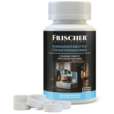FRISCHER PROFESSIONAL 60 compresse de pulizia per macchine da caffè de e macchine da caffè completamente automatiche  Tabs de pulizia per Krups, Melitta, Siemens, EQ Series, Sage, Philips, Saeco, Jura