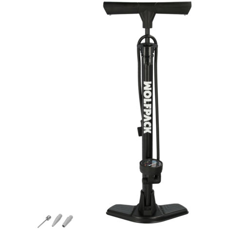 MICHELIN - Mini Pompe Aluminium Convertible AIR Tech Pro - Utilisation Main/Pied - Compatible Valves Presta, Schrader, Dunlop - Manomètre Analogique - pour VTT, VTC, VAE et Vélo Enfant - Poids 157g