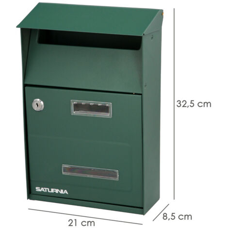 Cassetta Postale Popular Verde - 30x21x6.8 Cm, In Lamiera Verniciata, Con Serratura E Chiavi - Foto 2