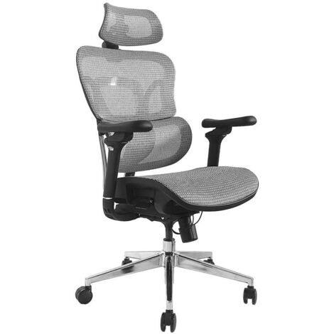 Sedia ergonomica per ufficio deequip 651050 premium colore grigio imbottitura mesh 5 posizioni (1/5)