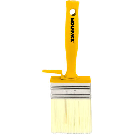 WOLFPACK LINEA PROFESIONAL Spazzola professionale per soffitti 70x30 mm. Setola bianca. Manico ergonomico, con gancio. Pennello per pittura, Pennello per pittura professionale, Pennello per pittura pr