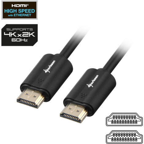 Goobay 69122 Cavo HDMI Standard con Ethernet, Dorato, Nero, 0.5m Lunghezza del Cavo, 6mm Diametro, per Modem