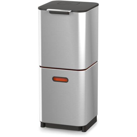 Totem Compact Cestino per rifiuti e riciclaggio de Joseph Joseph - Acciaio inox, 40 L, design verticale con due scomparti de 20 L, contenitore rimovibile de 3 L, filtro antiodore sostituibile. (1/5)