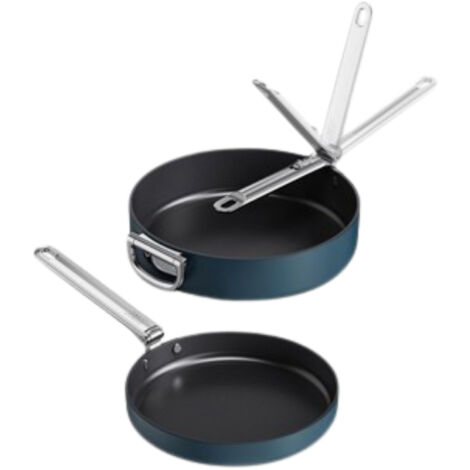 Set de 2 padelle antiaderenti Space Folding Handle Ceramic Non-stick, Joseph Joseph, padelle de cucina, salvaspazio de, manici pieghevoli, induzione sicura, blu (1/5)