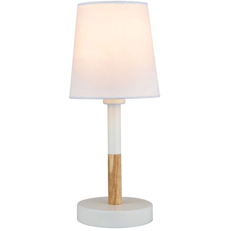 Lampada de Lampada da tavolo EDM 32016 White Wood Steel 40 W 220-240 V Ø 13 x 32 cm - Marca: EDM Prodotto - EAN: 8425998320169 (1/2)
