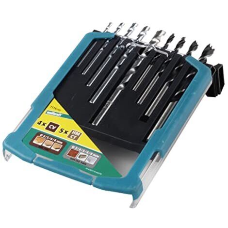 wolfcraft Set di punte per pietra e legno, 9 pz. I 7116000 I Per forare pietra e legno. (1/4)