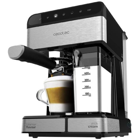 Macchina del caffè semiautomatica con thermoblock, 20 bar e serbatoio del latte.