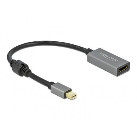 DeLOCK 66570 adattatore de cavo de video 0,2 m Mini DisplayPort HDMI tipo A (Standard) Nero, Grigio (1/2)