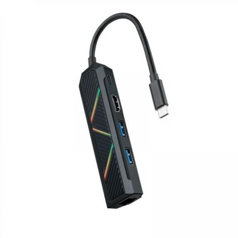 Hub USB-C 5-in-1, convertitore da USB-C a 2xUSB-A, USB-C PD, HDMI, RJ45 (1/3)