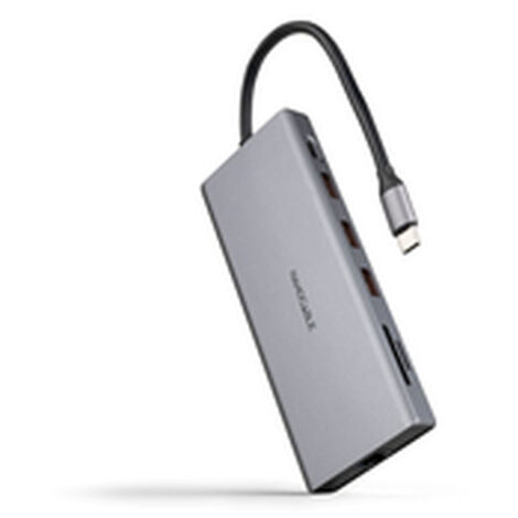 Hub USB NANOCABLE Hub 12en1 Grigio 18 cm (1/5)