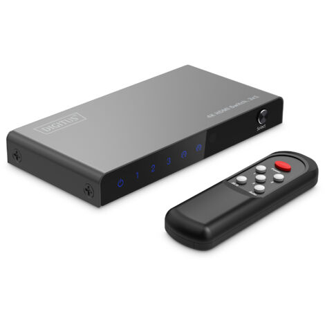 DIGITUS DS-55331 HDMI Switcher 3x1-3 Ingressi 1 Uscita - UHD 4K/60 Hz HDTV: 3840 x 2160p - HDCP 2.2 e HDMI 2.0 - HDR, CEC, Deep Colour, DTS, Dolby Digital, LPCM - per TV, Monitor, PS5, PS4, Xbox (1/4)