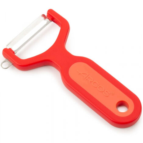 Pelatore professionale per frutta e verdura. Hool de cucina de acciaio inox de 5.5 pollici per un taglio preciso. Gadget dede chef withergonomico manico dipolipropilene. Colore rosso (1/4)