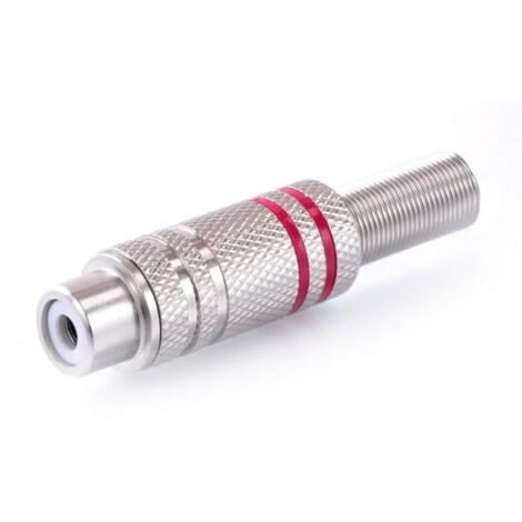 Coppia Connettore RCA Jack Volante Audio Maschio Gold Rosso Nero Cavo 6mm Plug - Foto 2