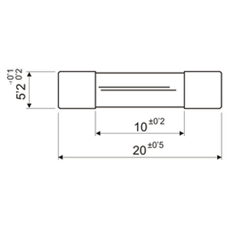 Fusibile in vetro cilindrico misura 5x20 mm 1,25 A