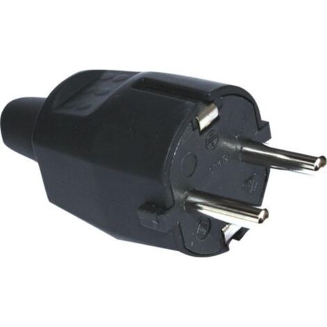 Spina di rete elettrica Schuko Macho 16A GOMMA NERA