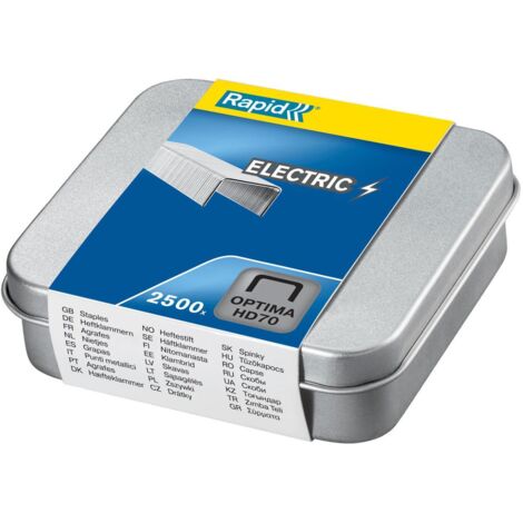 Scatola di 2.500 punti metallici zincati optima da 2.500 hd70 per cucitrici elettriche rexel (1/2)