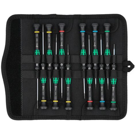 Set di cacciaviti per meccanica di precisione K Micro-Set/12 SB1 12 pezzi, a taglio/PH/6-KT./TX®