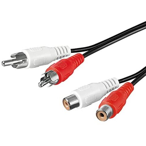 Cavo di prolunga stereo 2x RCA, 2 spina RCA (audio sinistro/destro) 2 prese RCA (audio sinistro / destro). Lunghezza del Cavo 2.5 m