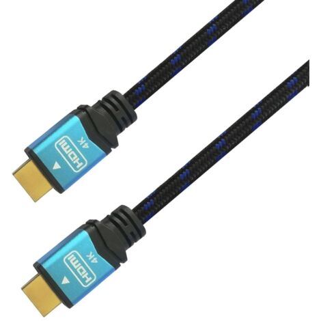 Aisens - premium ad alta velocità hdmi v2.0 cable / hec 4k@60hz 18gbps, a/m-a/m, nero/blu, 2.0m (1/2)