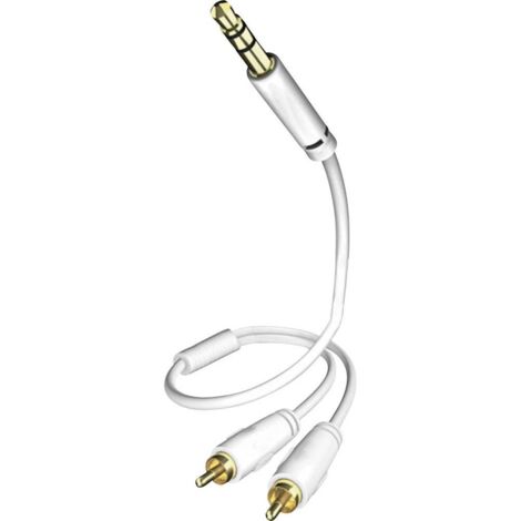 In-akustik Star - Cavo audio MP3 (jack da 3,5 mm a 2 pin RCA, 1,5 m), colore blanco (1/5)