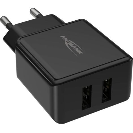 ANSMANN 2 Ports USB Charger 12W - Caricatore USB con controllo di carica intelligente per Smartphone, Tablet, GoPro, eBook Reader, ecc. (1/5)