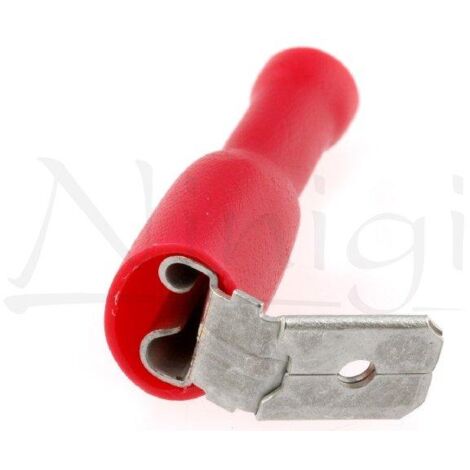 Terminale Faston maschio 6,3 mm Rosso 100pz