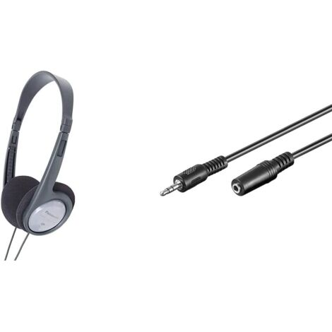 Panasonic RP-HT090E-H - Cuffie ad archetto aperte con cavo (controllo del  volume sul cavo, auricolari
