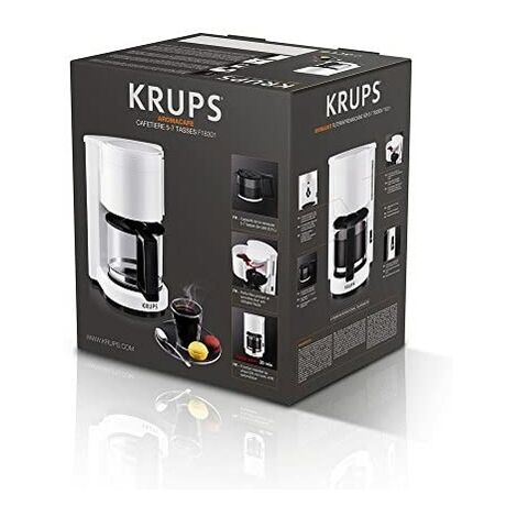 Krups F1830110 - Caffettiera a goccia, 850 W, caffè macinato, plastica,  white