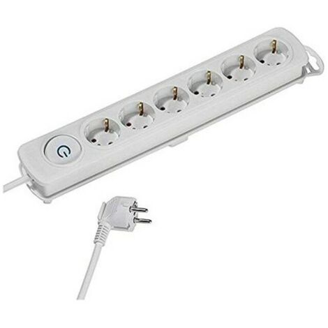 PRESA MULTIPLA BIANCA CON 4 PRESE BIVALENTI GRANDI 1,5 M CAVO CON