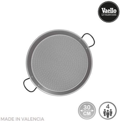 Padella per paella in acciaio lucido per piano cottura a induzione e vetroceramica ø30cm (4 persone). vaello