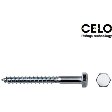 Confezione Da 100 Viti Esagonali In Acciaio Zincato DIN 571 M6 X