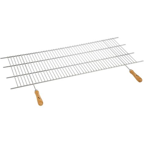 Griglia Per Barbecue In Acciaio Sauvic - 65x40 Cm, Piedini 14 Cm, Per Fuoco E Camino