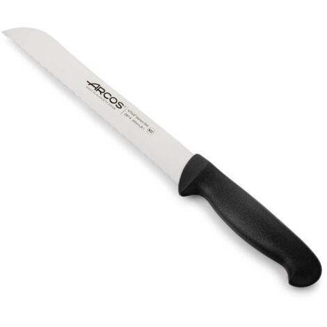Coltello panero (perla) Arcos Colore - Prof 291425 acciaio inox Nitrum e mango ergonomico nero Polipropilene e lama 20 cm, coperchio del display