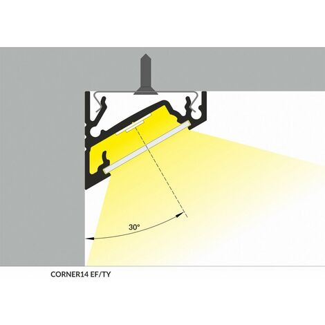 Profilo in Alluminio Angolare CORNER14 per Striscia Led 